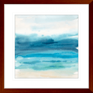 Indigo Seascape I | Teak Framed Artwork
