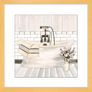 Farmhouse Washroom 01 | Oak Framed Artwork