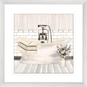 Farmhouse Washroom 01 | Silver Framed Artwork
