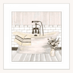 Farmhouse Washroom 01 | White Framed Artwork
