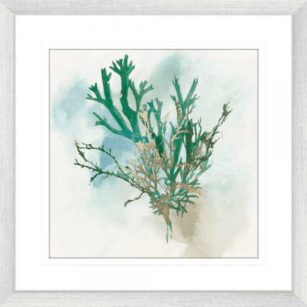 Green Coral 01 | Silver Framed Artwork