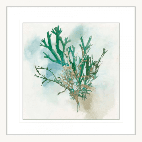 Green Coral 01 | White Framed Artwork