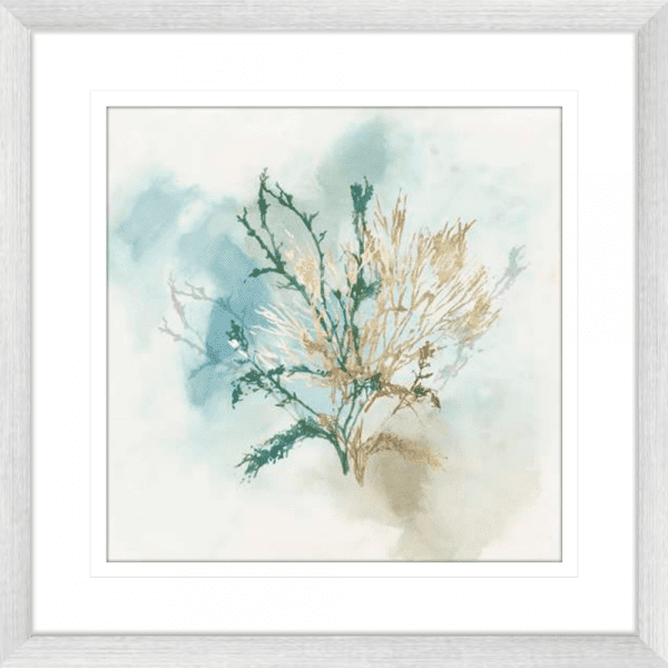 Green Coral 02 | Silver Framed Artwork