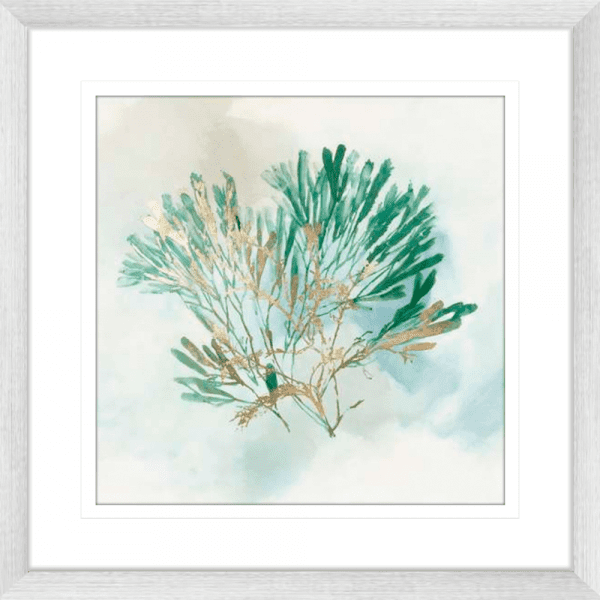 Green Coral 03 | Silver Framed Artwork