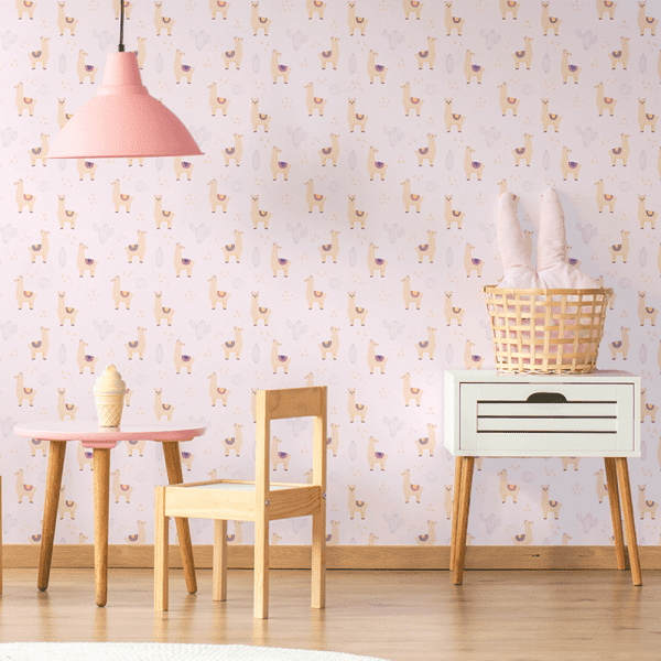 Lilo Llama Lavender | Wallpaper Styled Room