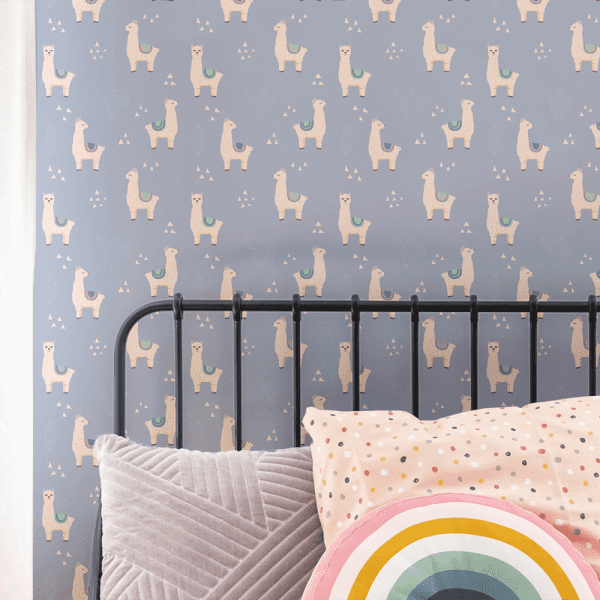 Lilo Llama Bluebell | Wallpaper Styled Room