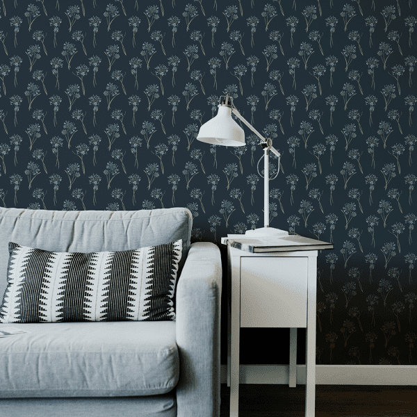 Agapanthus Navy | Wallpaper Styled Room