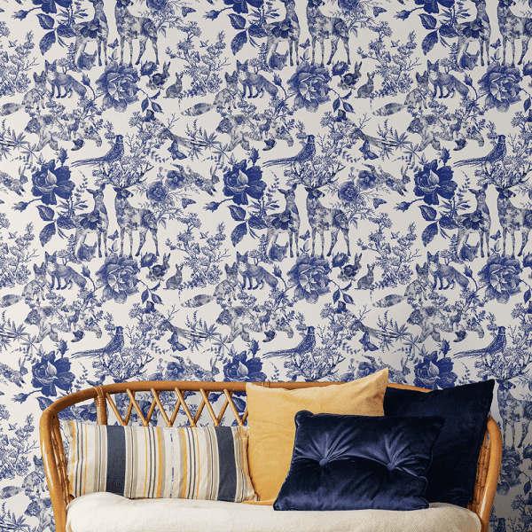Enchanted Garden Navy | Wallpaper Styled Room
