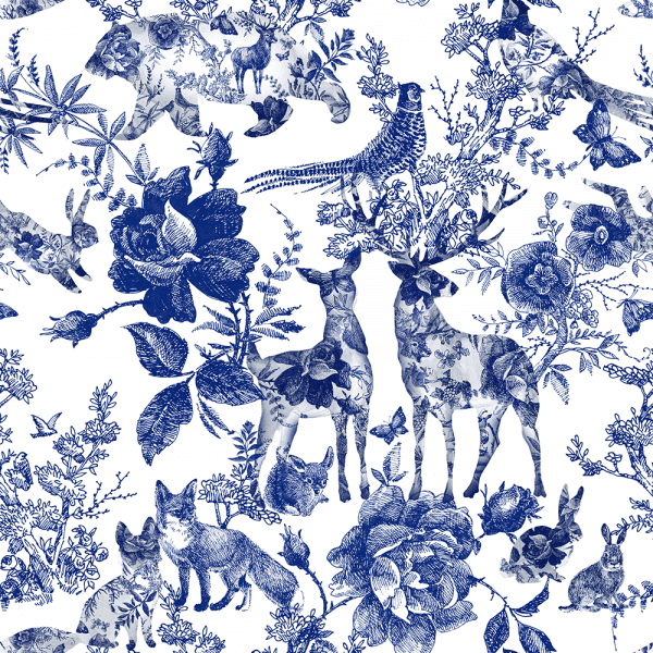 Enchanted Garden Navy | Wallpaper Swatch