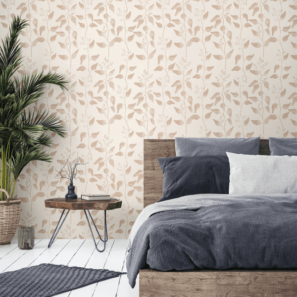 Trailing Gumleaf Natural | Wallpaper Styled Room