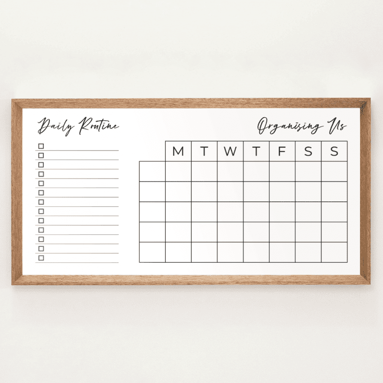 ‘Teamwork’ Dry Erase Wall Planner | Daily Routine + Weekly Organisation