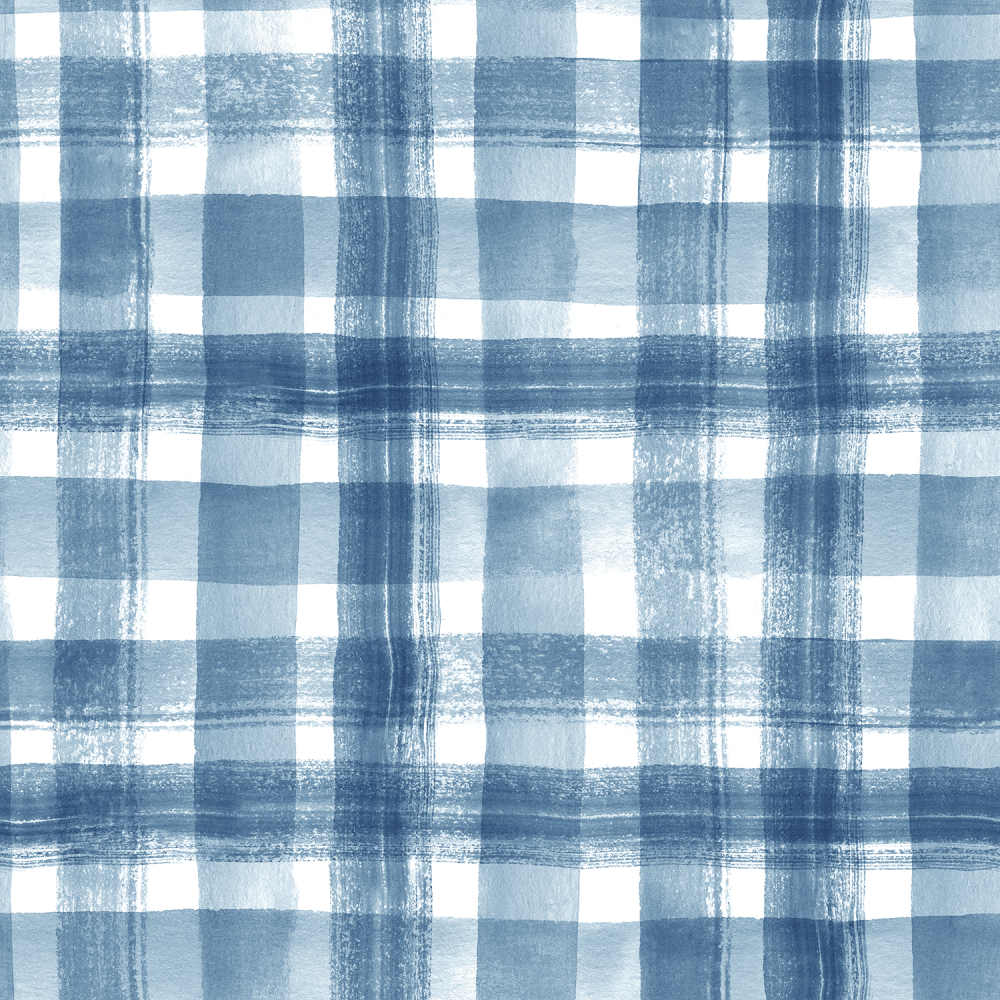 Buffalo Check - Navy - Wallpaper - Mint Art Co