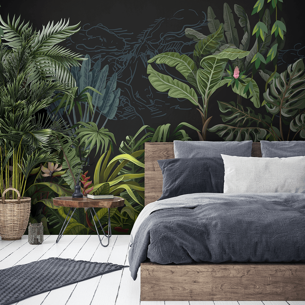 Dark Jungle – Wallpaper Mural - Mint Art Co