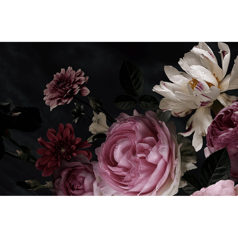 Dark Floral Wallpaper Mural Mint Art Co