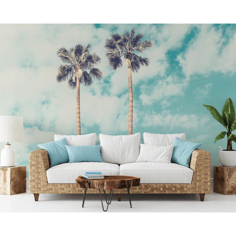 Island Palms Bright Wallpaper Mural Mint Art Co