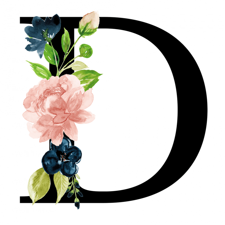 Floral Letters - Black - Wall Decals - Mint Art Co