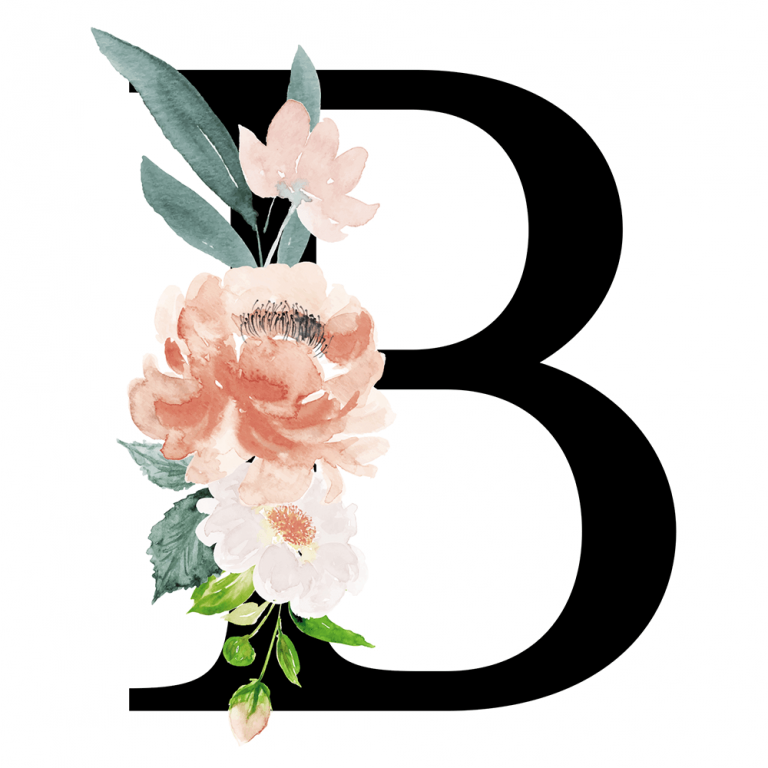 Floral Letters - Black - Wall Decals - Mint Art Co